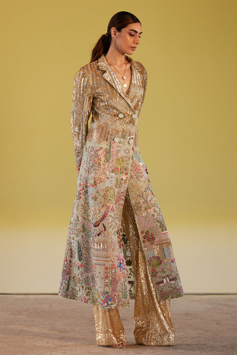 Navbhumi Hand Embroidered Trench Set Rahul Mishra 8757