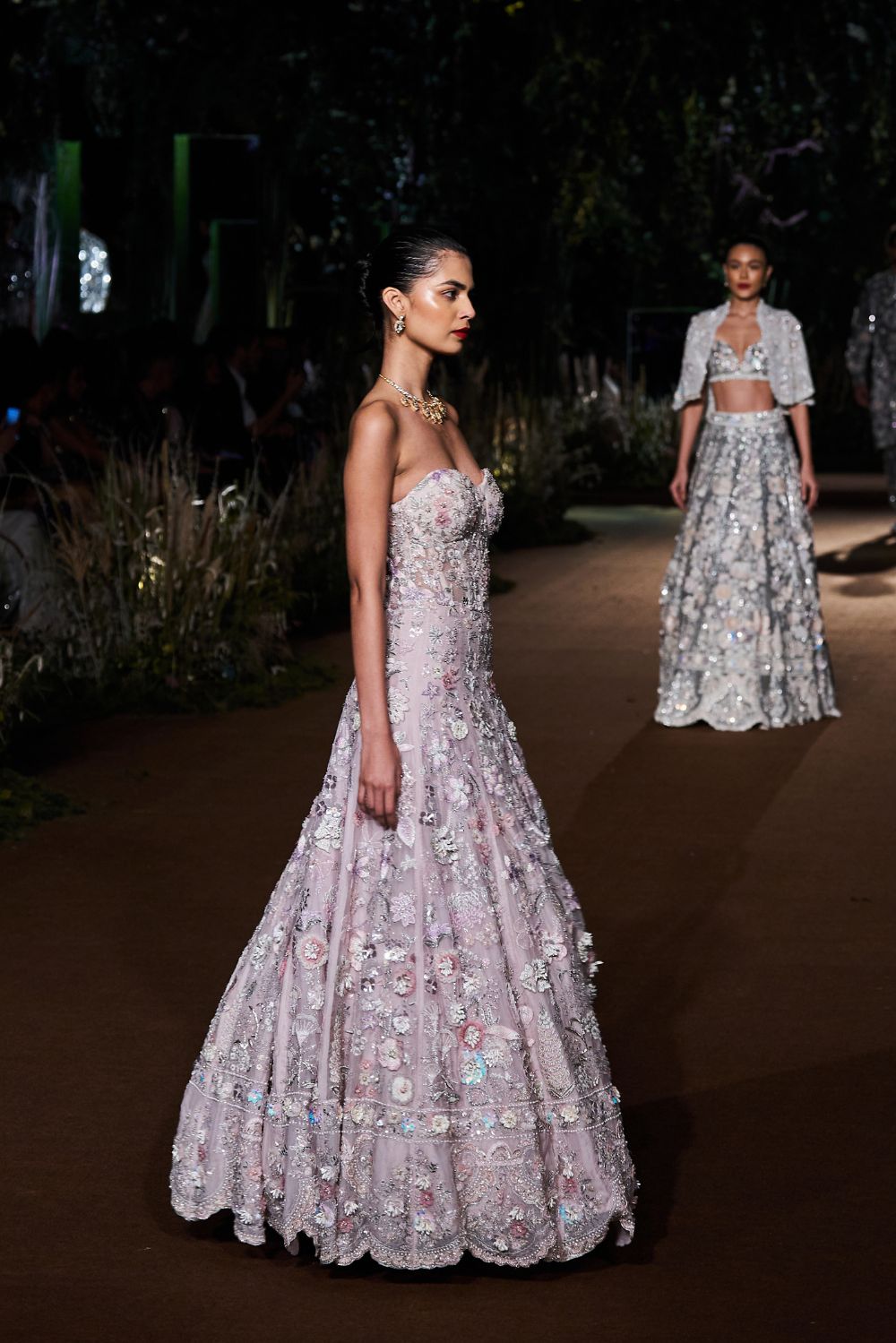 Himadri Silk Organza Gown in Lilac