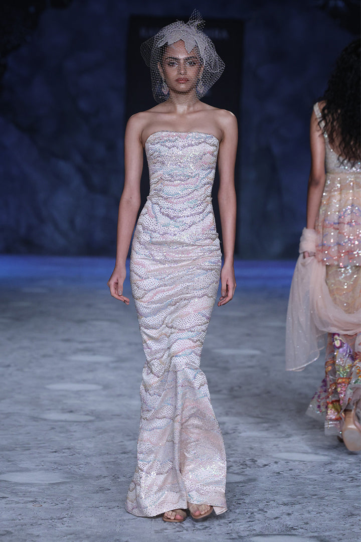 Cherie Silk Satin Dress in Lily Pink