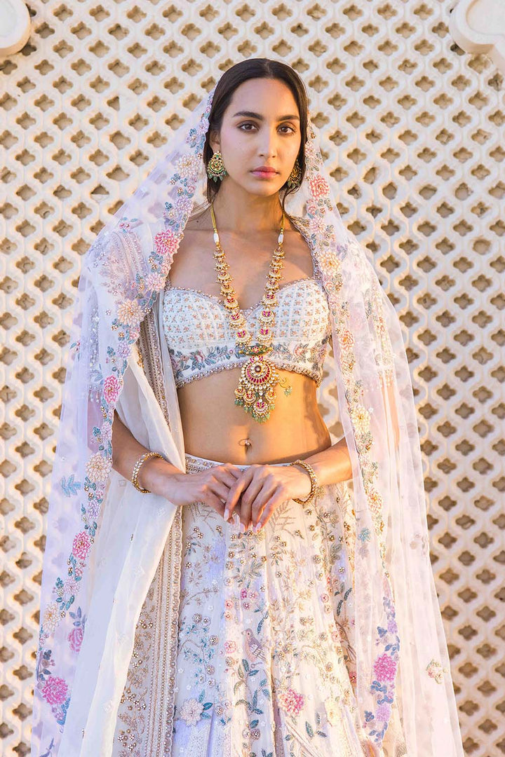 Gulbahaar Chikankari Hand Embroidered 12-Kali Lehenga Set