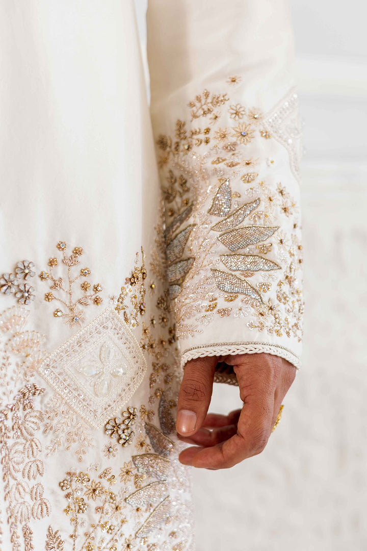Chikankari Pichwai Hand Embroidered Silk Dupion Short Kurta