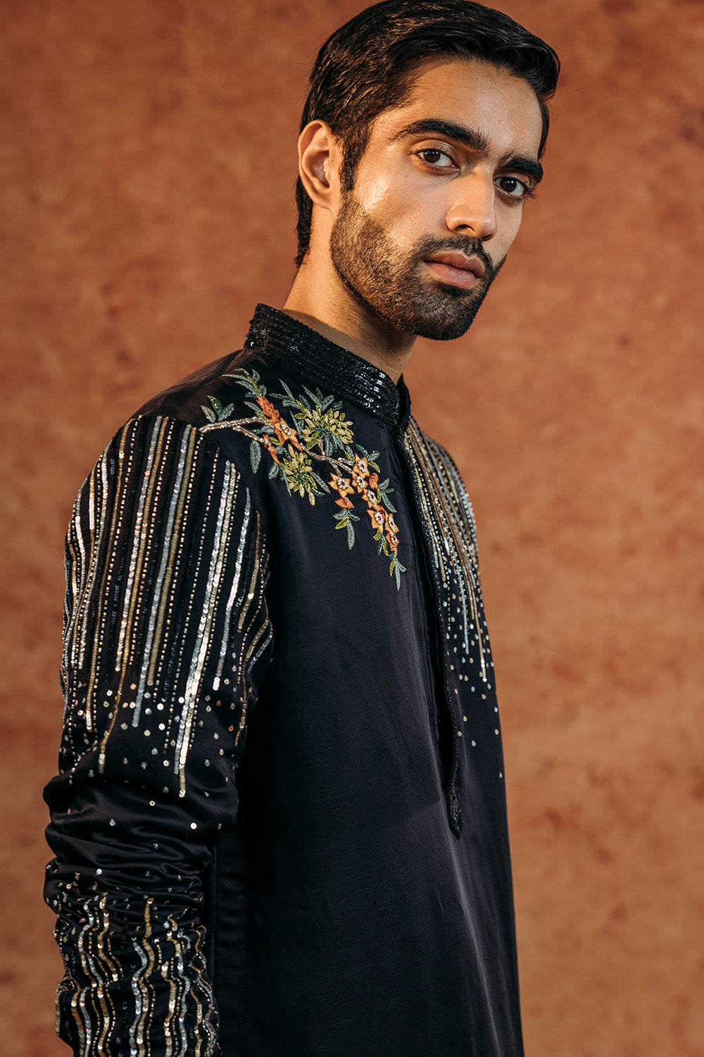 Jharokha Silk Satin Kurta in Ivory