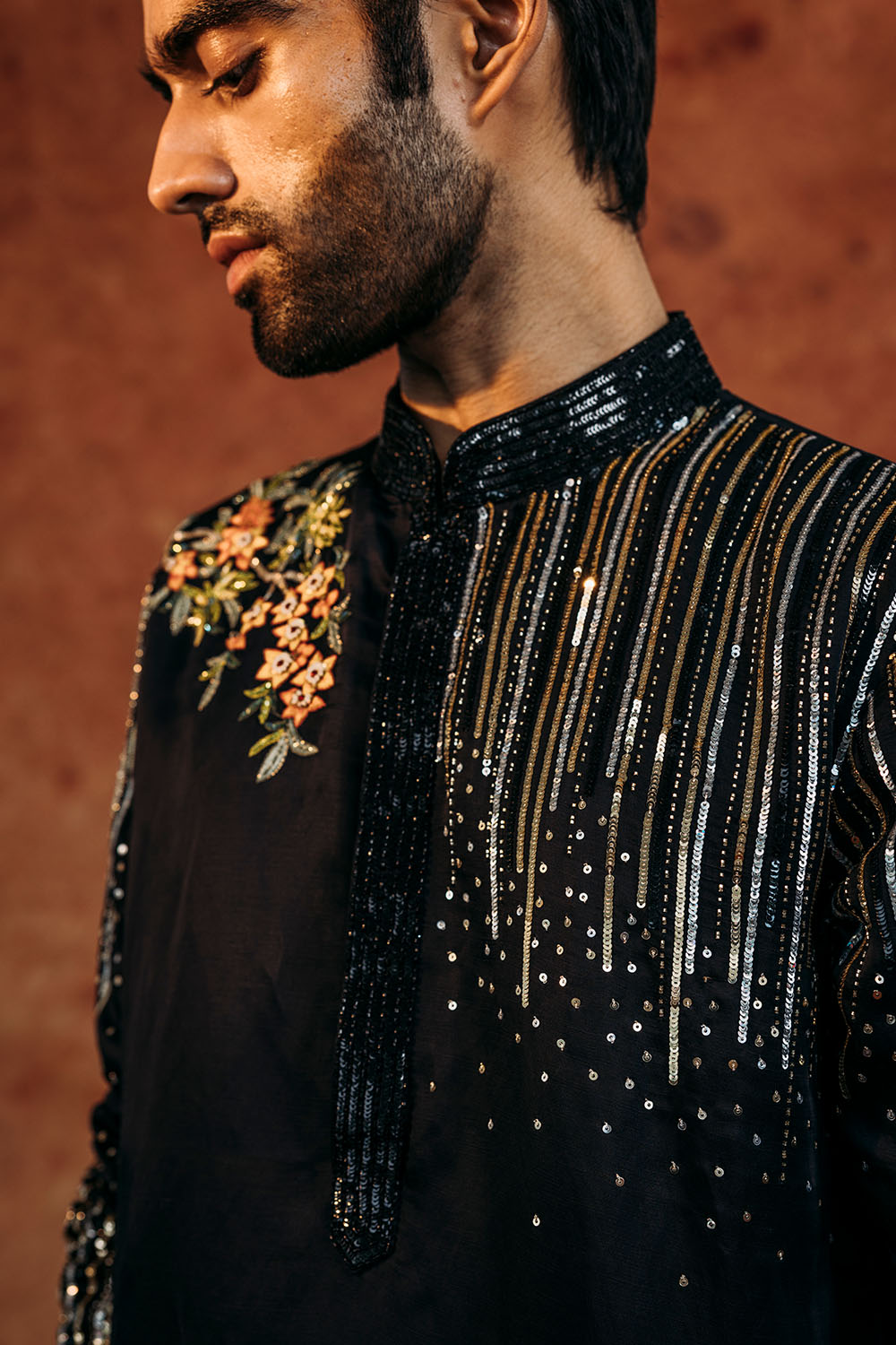 Jharokha Silk Satin Kurta in Ivory