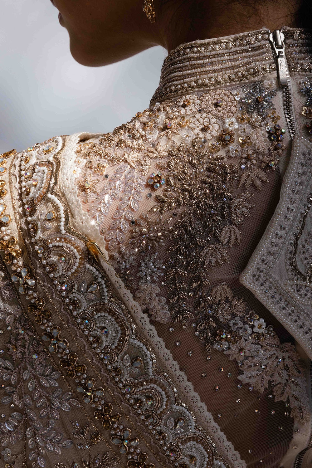 Chikankari Pichwai Hand Embroidered Silk Tissue Saree Set