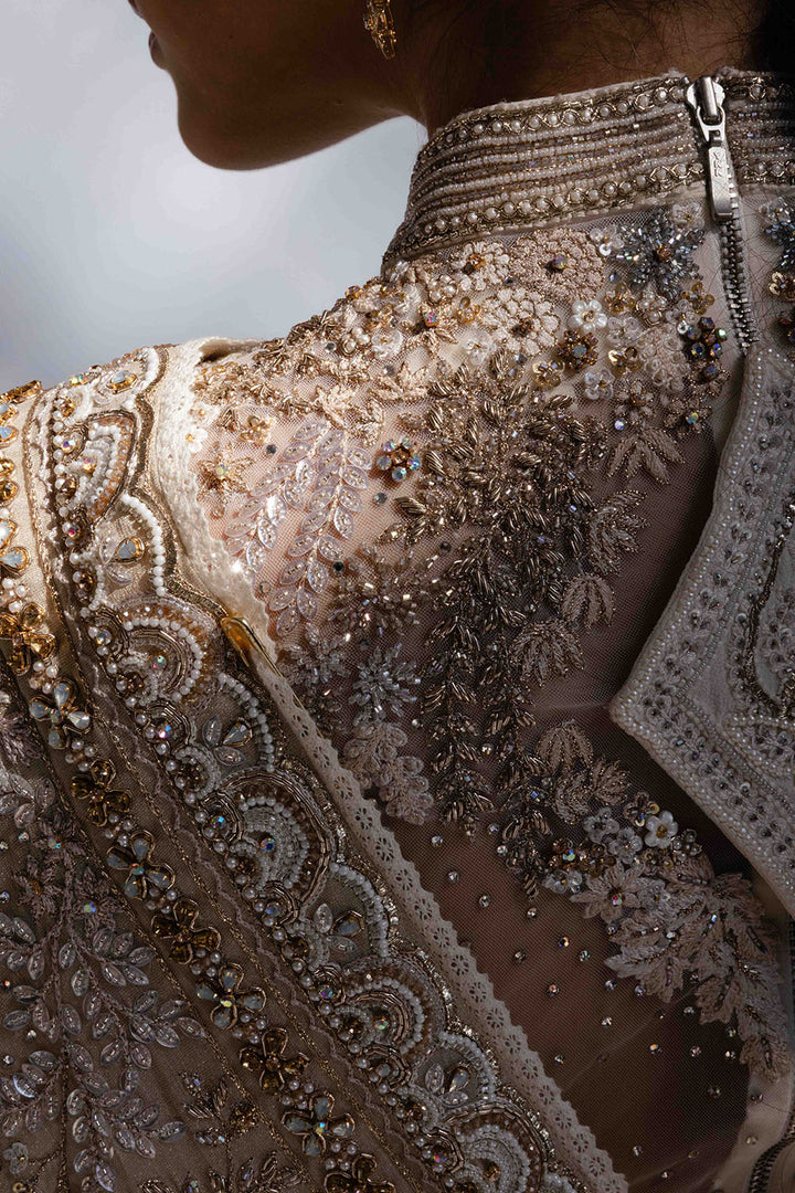 Chikankari Pichwai Hand Embroidered Silk Tissue Saree Set
