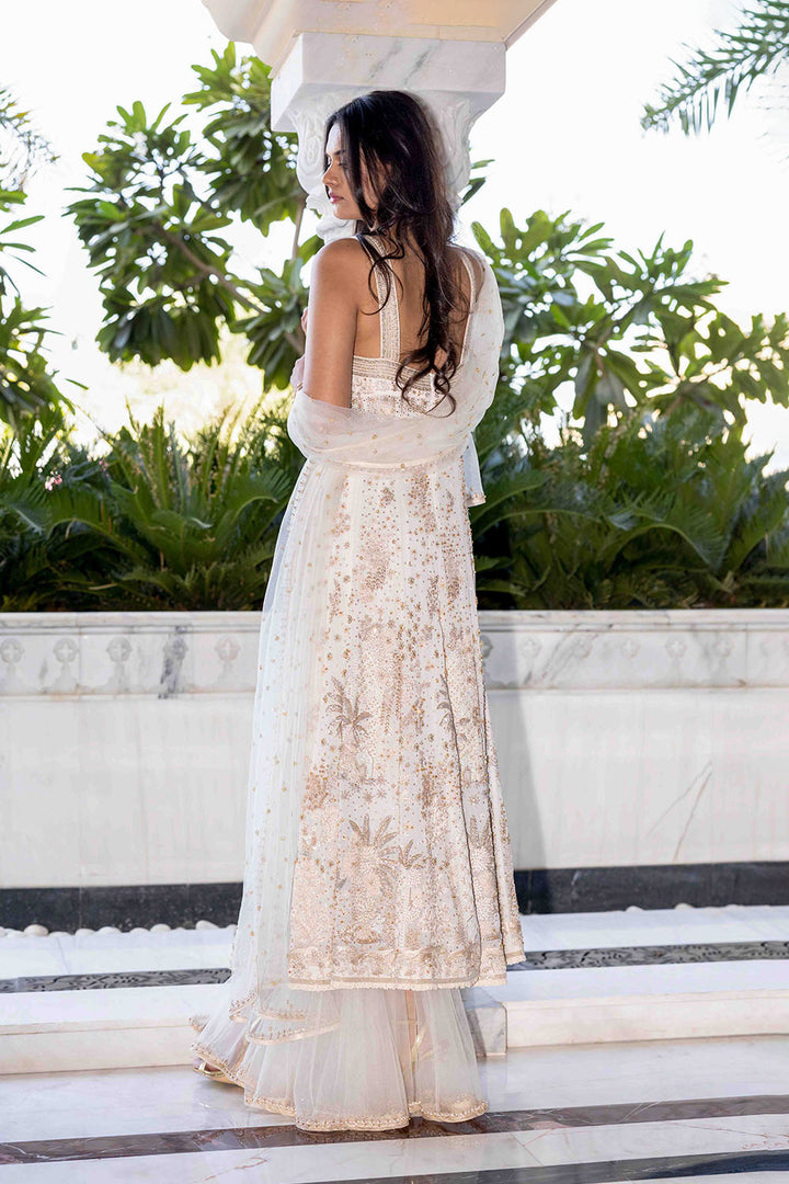 Chikankari Pichwai Hand Embroidered Kalidar Kurta Set
