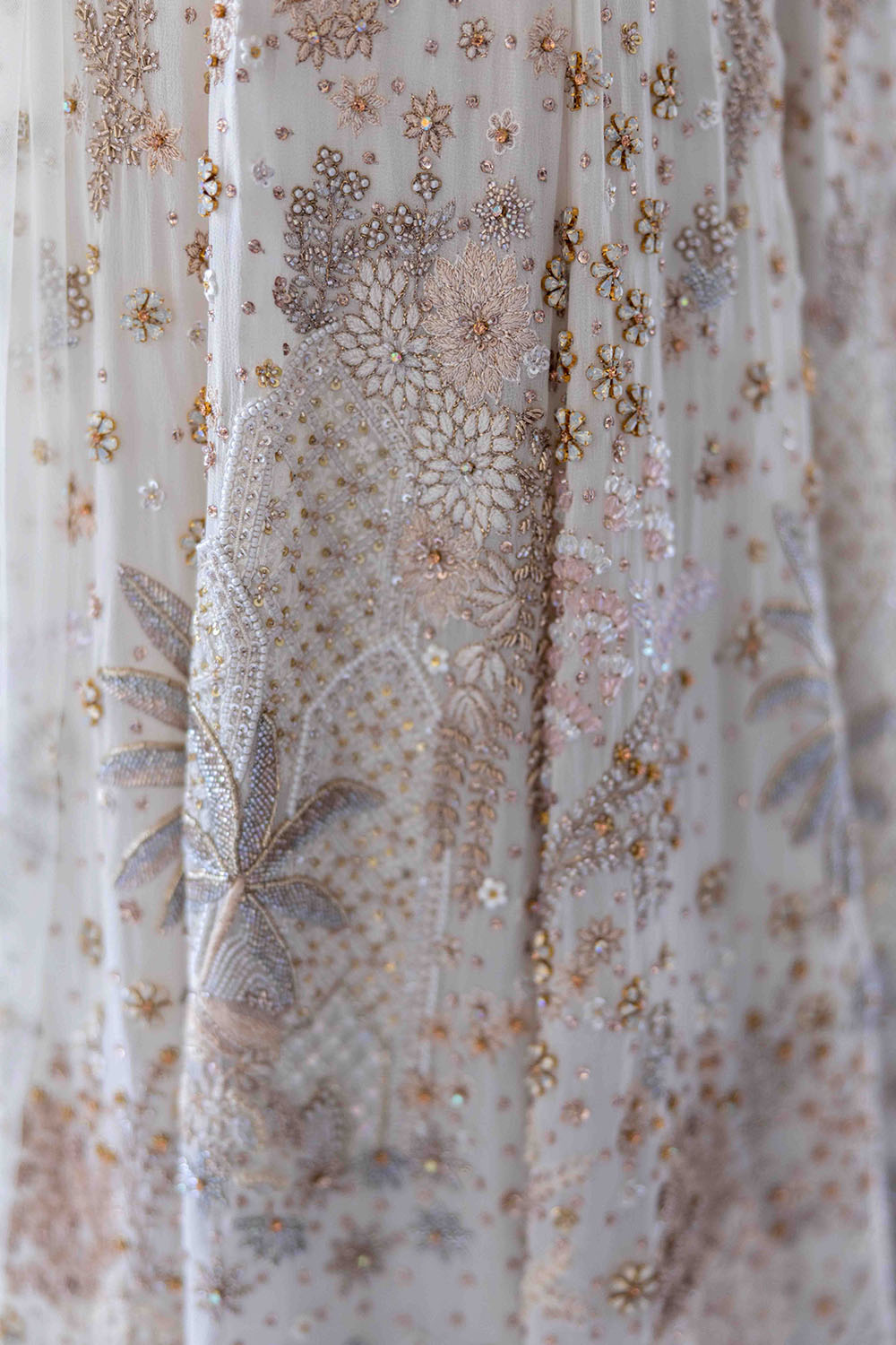 Chikankari Pichwai Hand Embroidered Kalidar Kurta Set
