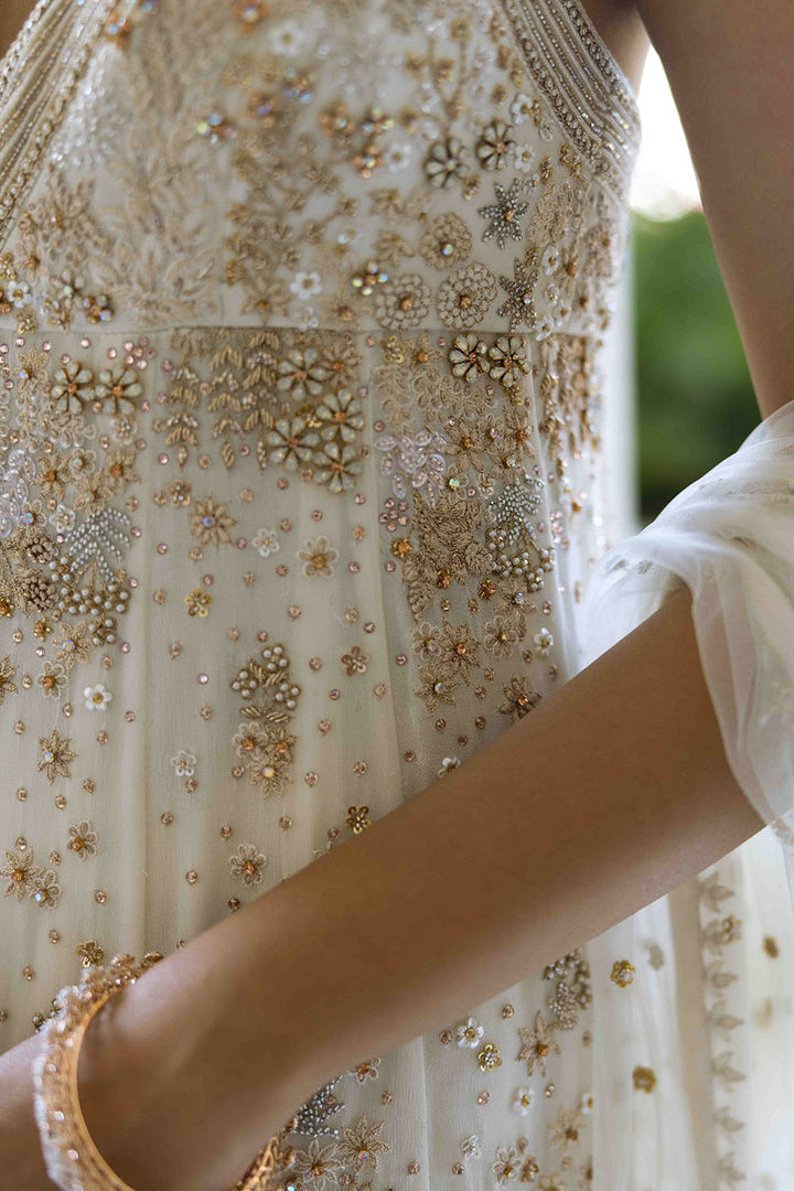 Chikankari Pichwai Hand Embroidered Kalidar Kurta Set