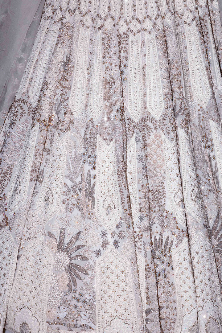 Chikankari Pichwai Hand Embroidered Kalidar Lehenga Set
