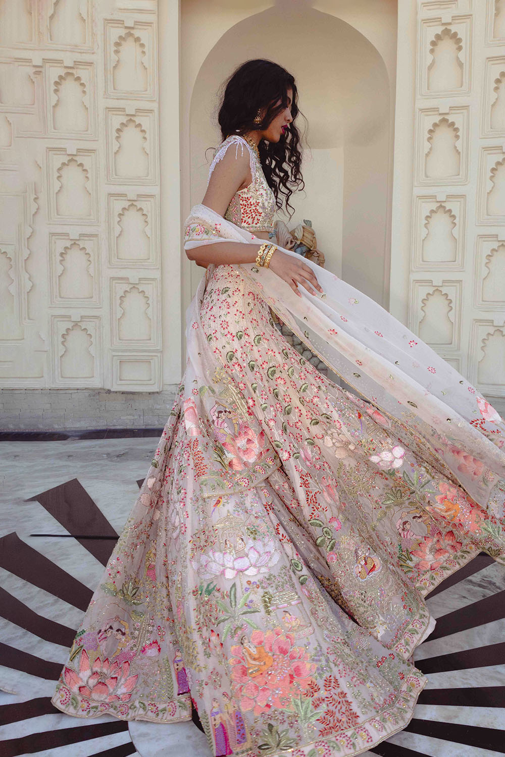 Chikankari Hand Embroidered Lehenga Set