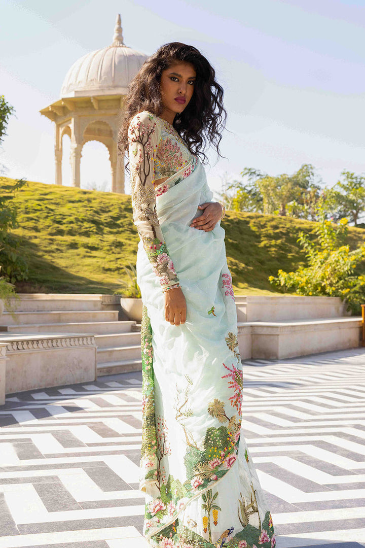 Pichwai Silk Chiffon Saree Set