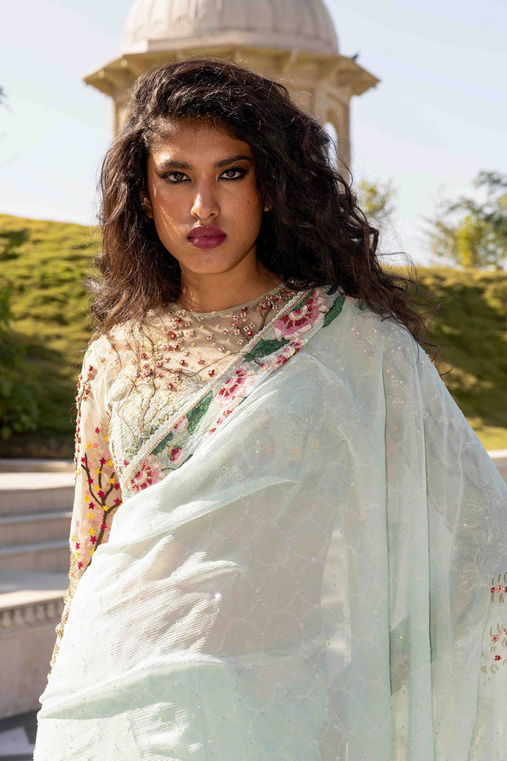 Pichwai Silk Chiffon Saree Set