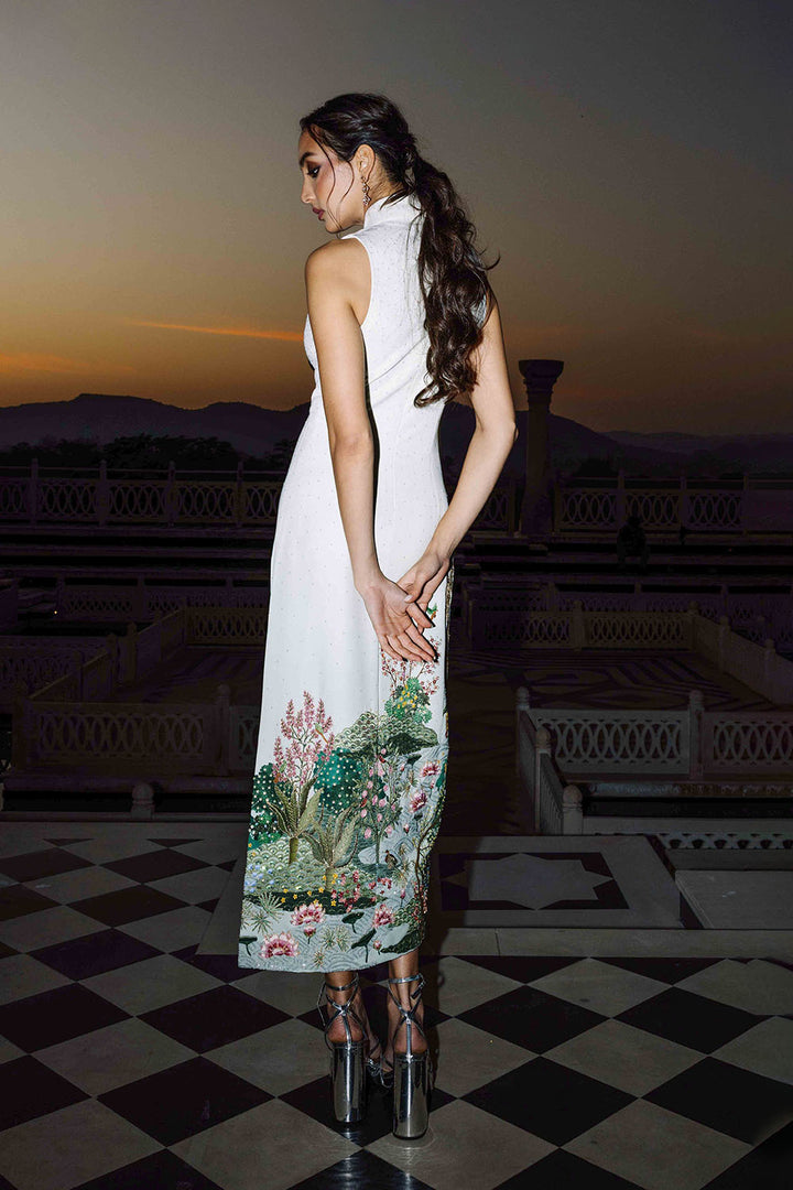 Pichwai Draped Iris Crepe Kurta