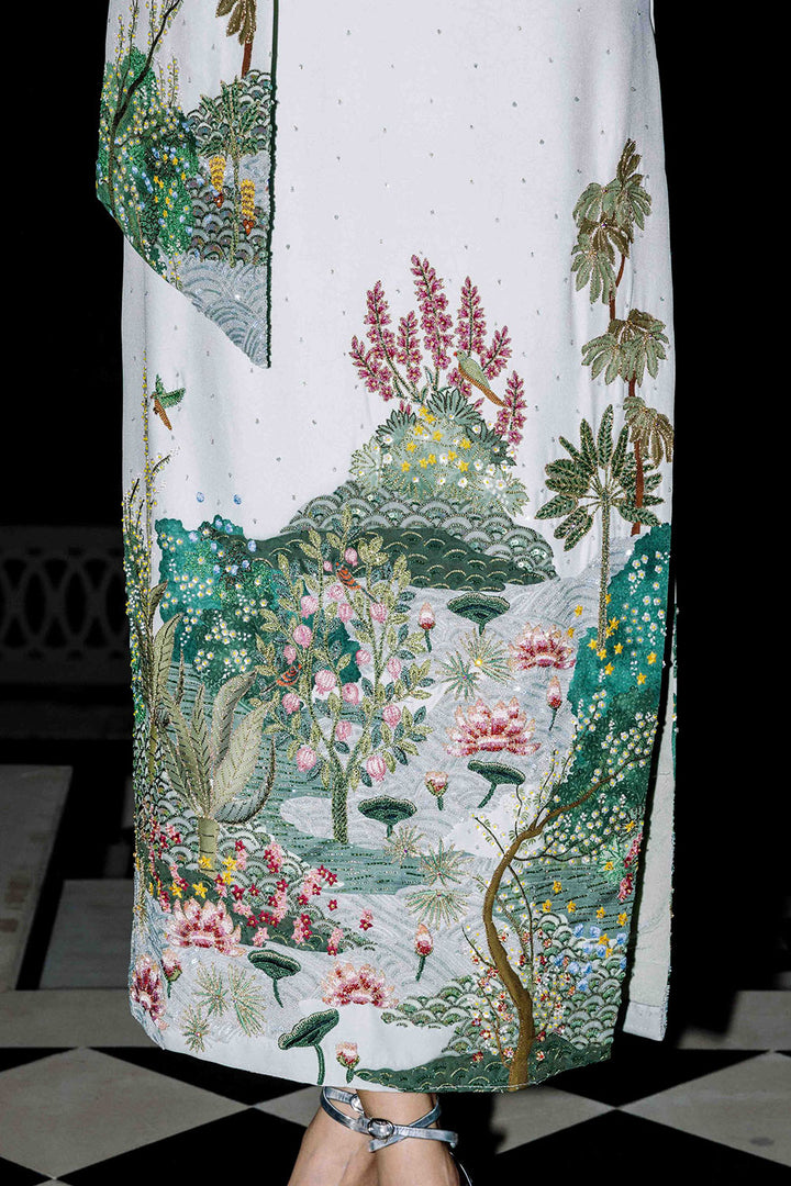Pichwai Draped Iris Crepe Kurta