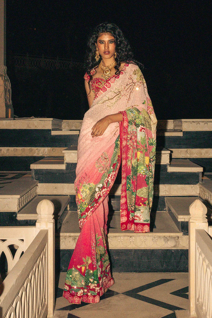 Pichwai Silk Georgette Saree Set