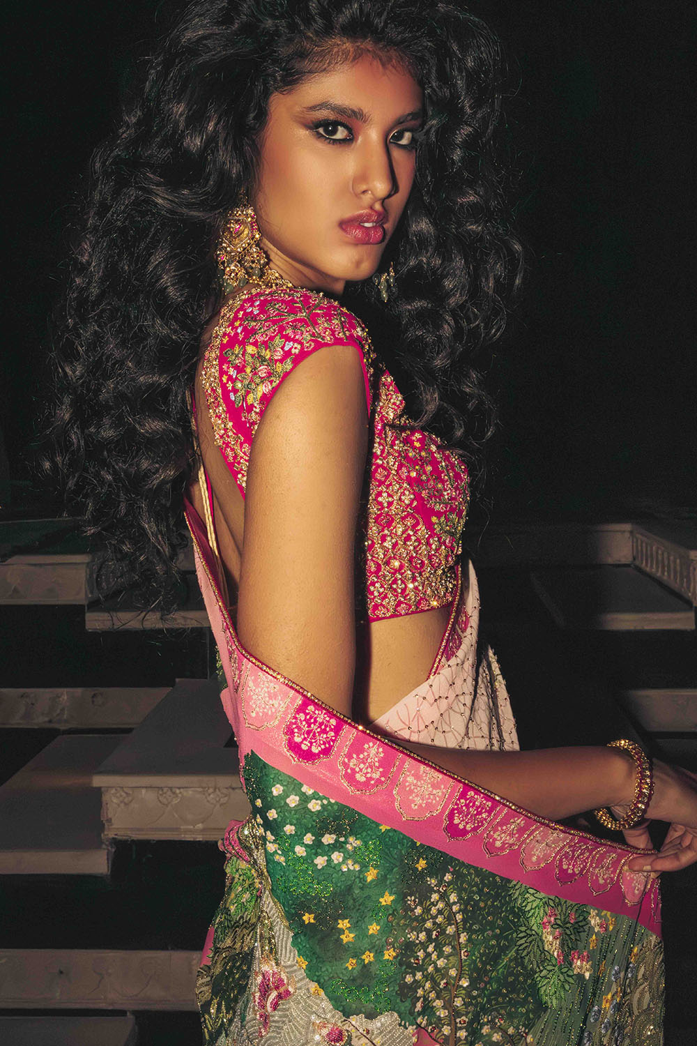 Pichwai Silk Georgette Saree Set