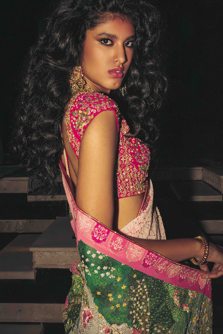 Pichwai Silk Georgette Saree Set