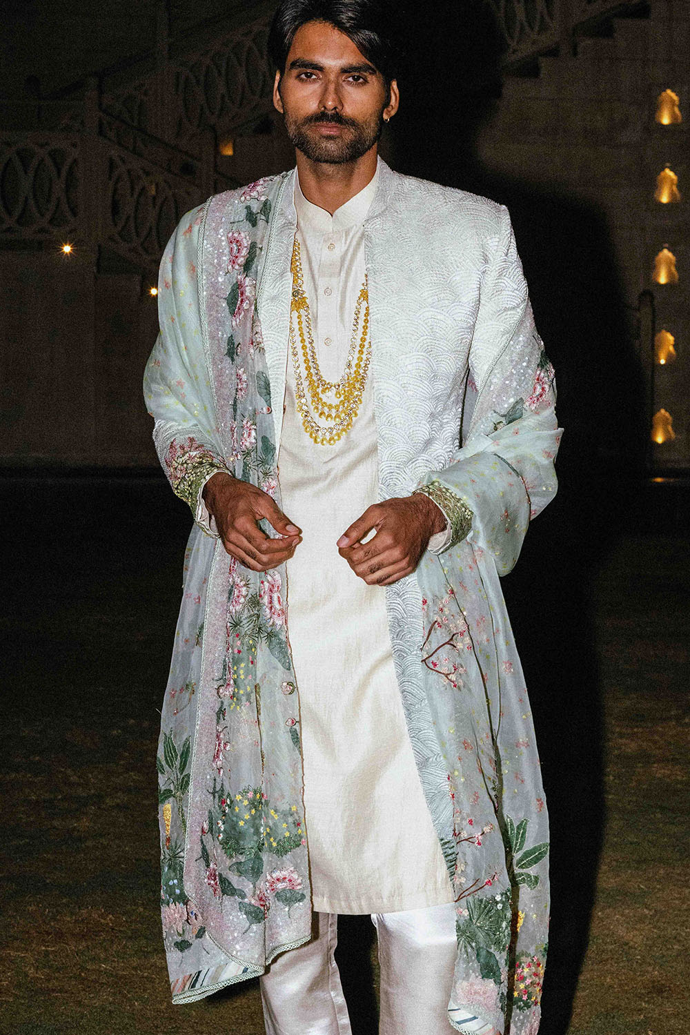 Pichwai Hand Embroidered Sherwani