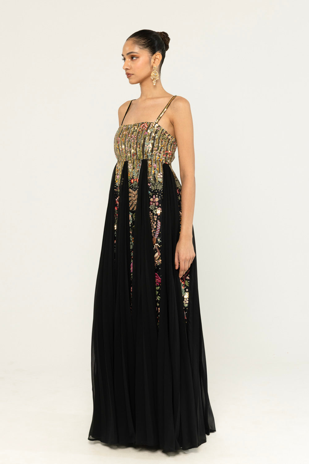 Navbhumi Hand-Embroidered Dress in Black