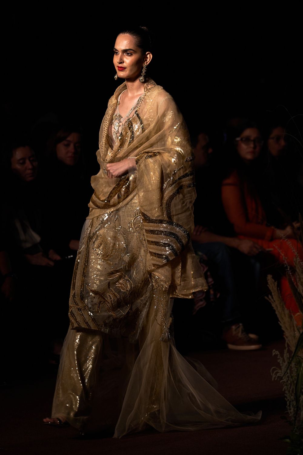 Water Wave Hand-Embroidered Kurta with Cosmos Hand-Embroidered Dupatta in Rose Pink and Gold