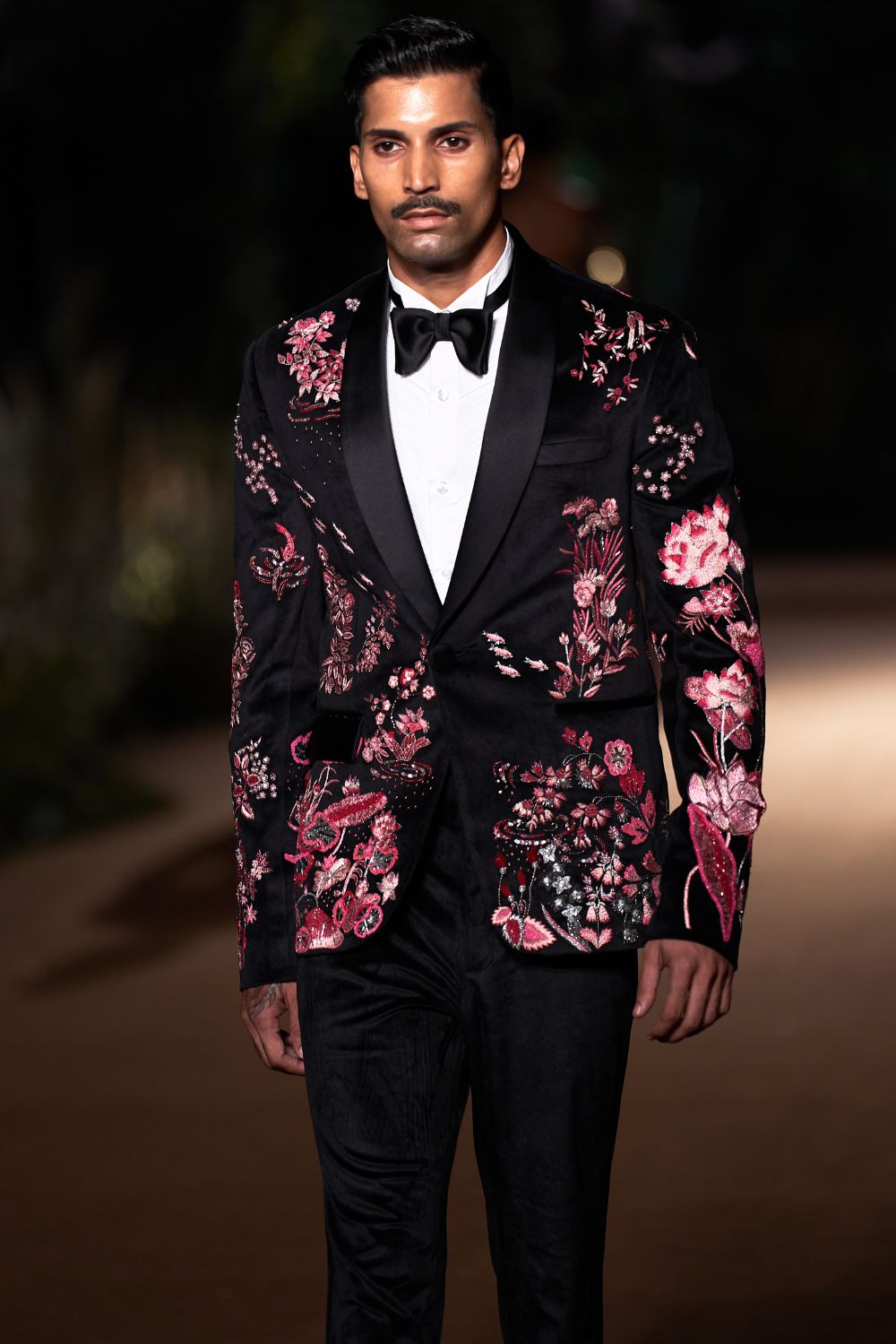 Sundarbans Silk Velvet Jacket in Black