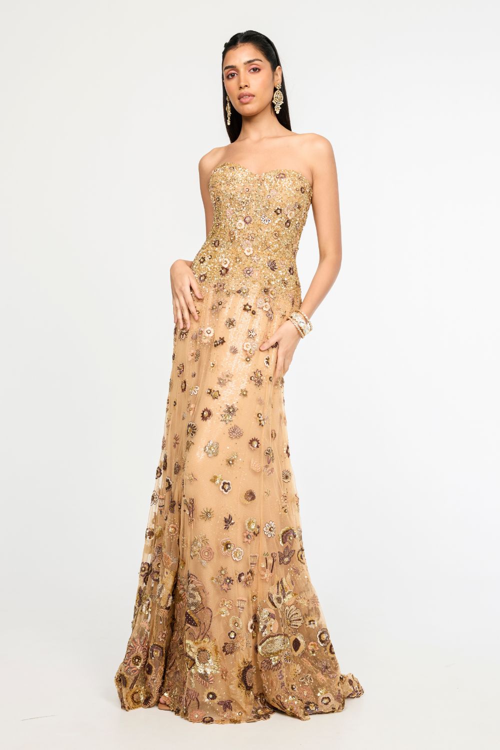 black long sleeve fitted prom dress Margot Shiny Dress– Teuta Matoshi main image 0