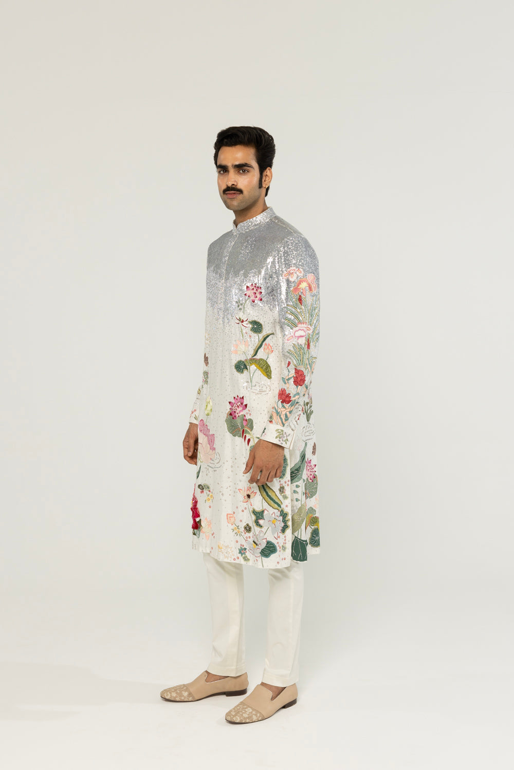 Padma Hand-Embroidered Kurta in Ivory