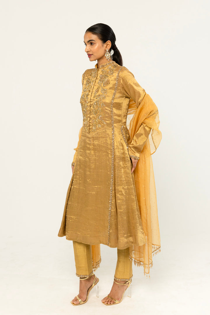 Anar Bel Hand-Embroidered Kurta Set in Gold