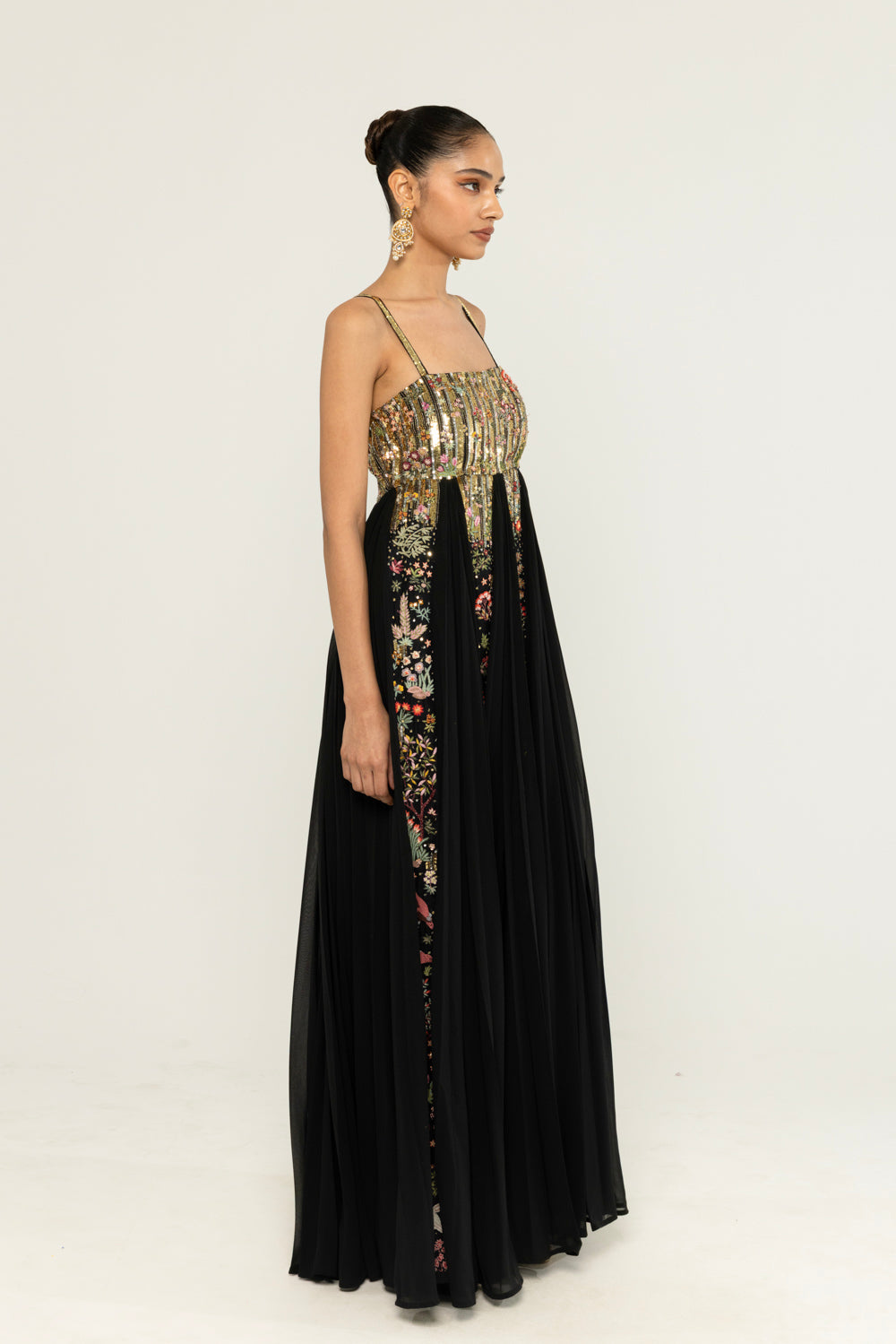 Navbhumi Hand-Embroidered Dress in Black
