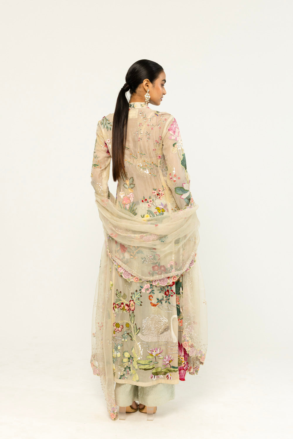 Padma Hand-Embroidered Kurta Set in Pale Yellow