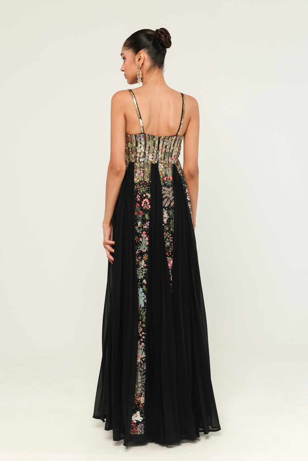 Navbhumi Hand-Embroidered Dress in Black