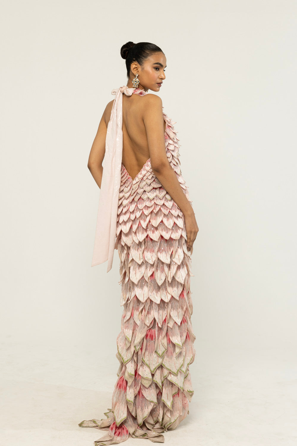 Medinilla Hand-Embroidered Gown in Pink