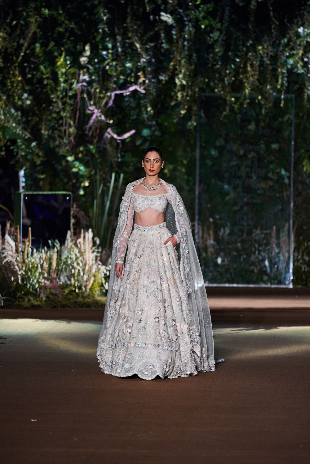 Himadri Silk Organza Lehenga Set with Blouse and Dupatta in Ivory