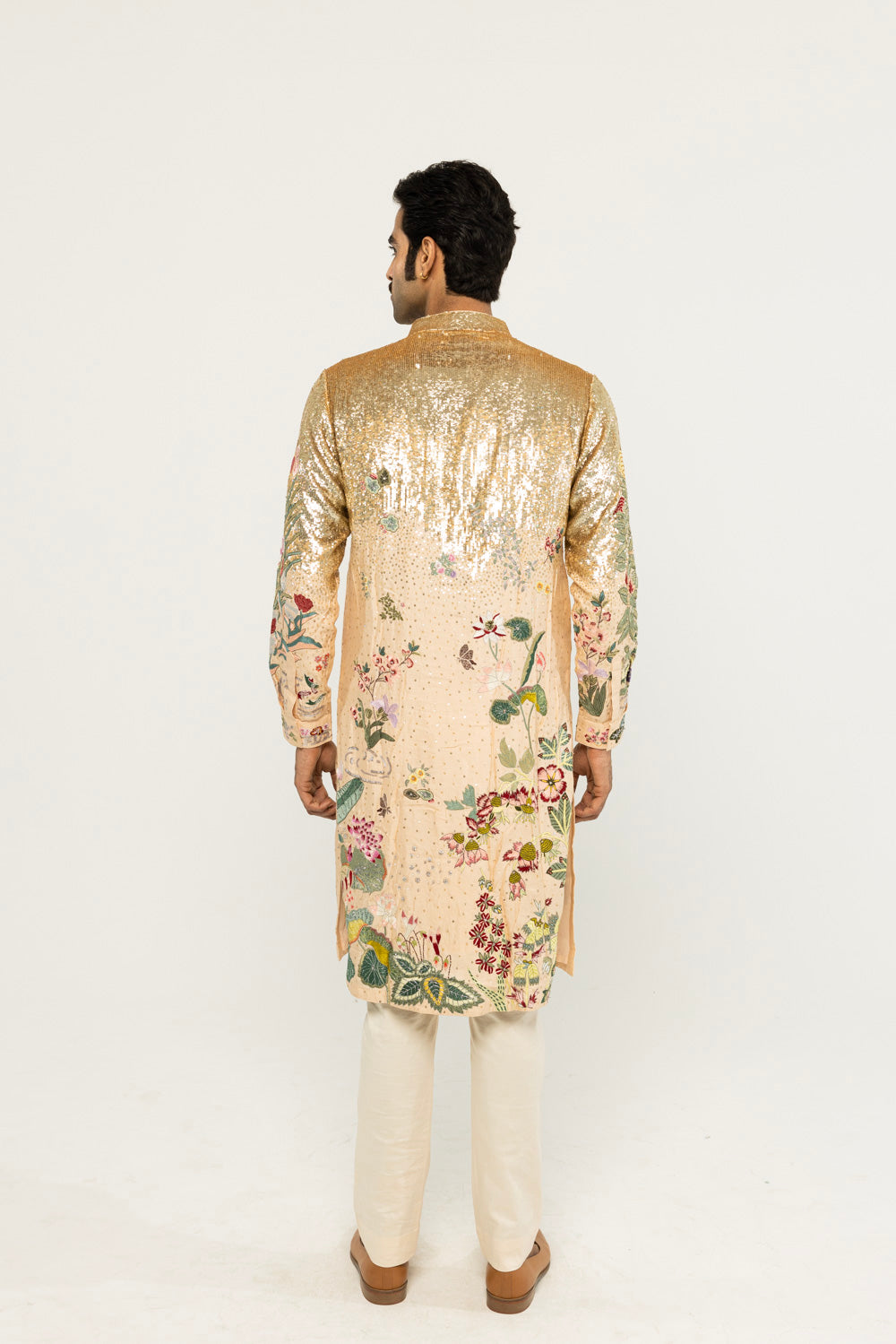 Padma Hand-Embroidered Kurta in Nude