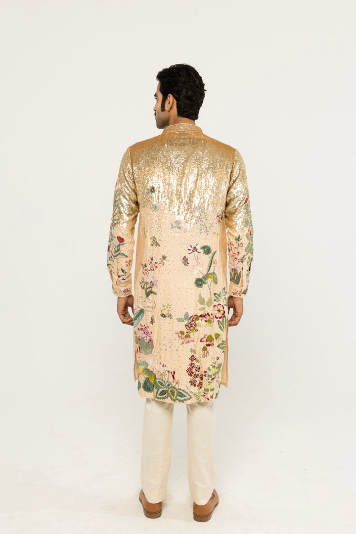 Padma Hand-Embroidered Kurta in Nude