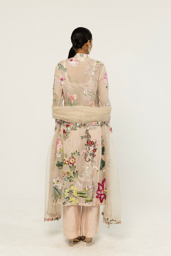 Padma Hand-Embroidered Kurta Set in Pale Pink