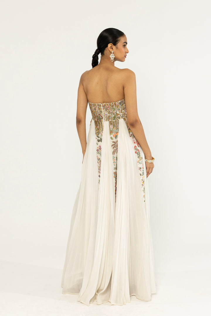 Navbhumi Hand-Embroidered Dress in Ivory