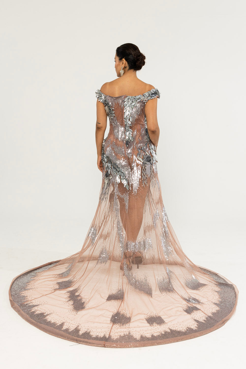 Iris Hand-Embroidered Dress in Lavender