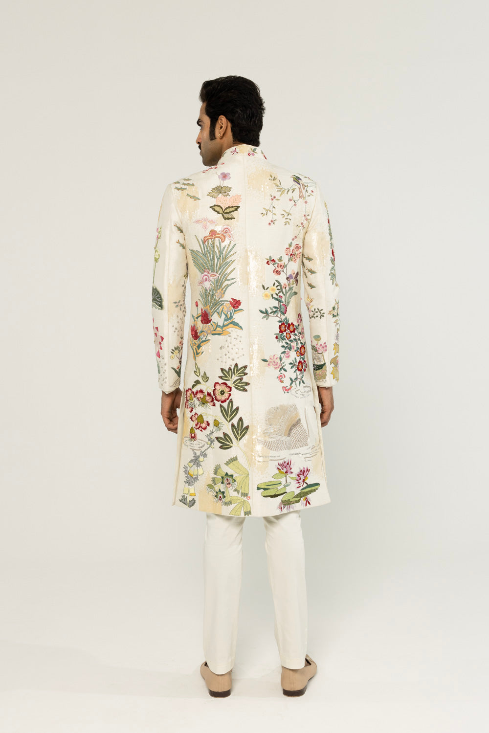 Padma Hand-Embroidered Sherwani in Ivory