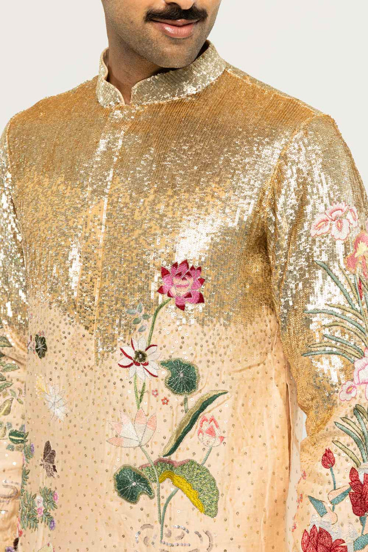 Padma Hand-Embroidered Kurta in Nude