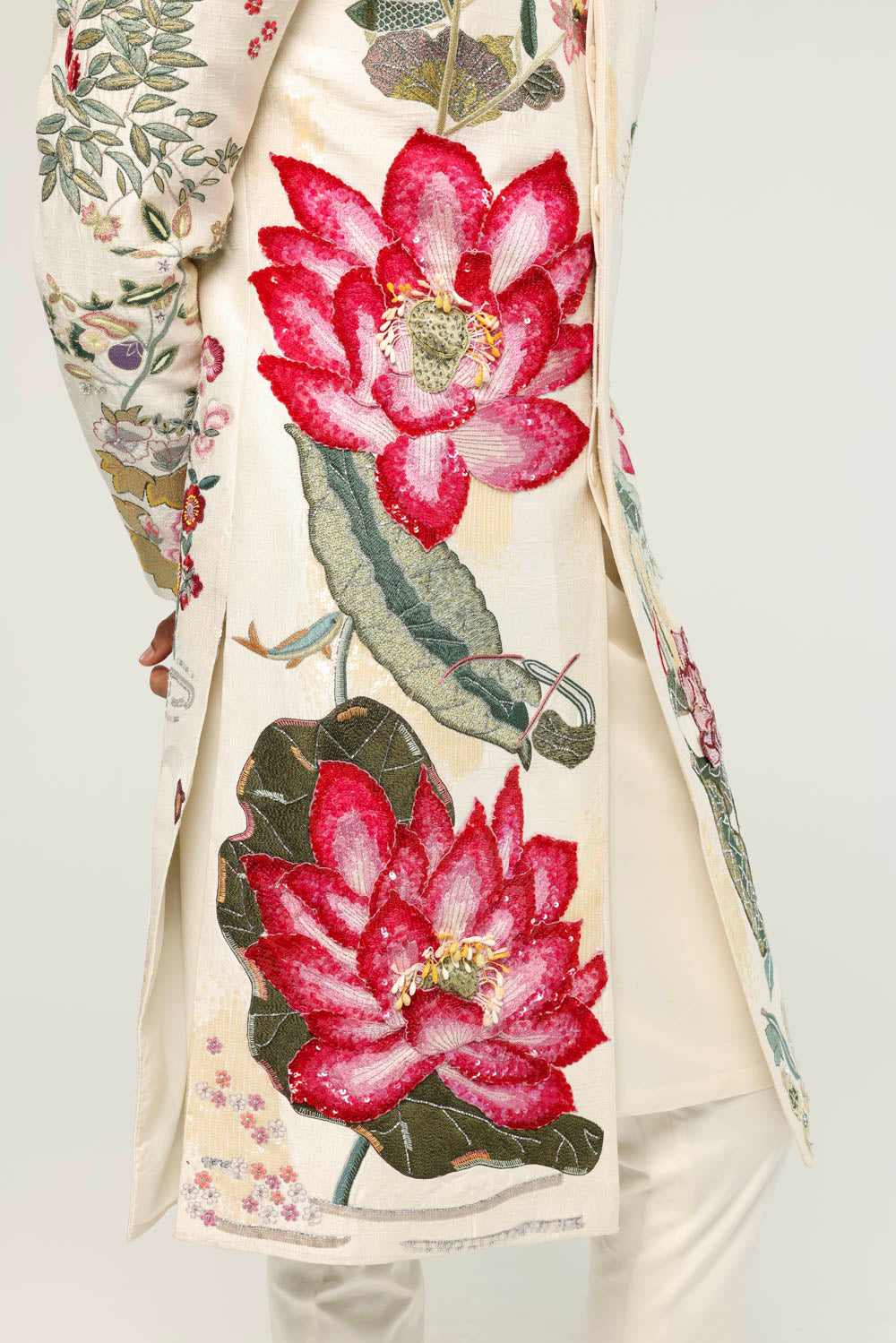 Padma Hand-Embroidered Sherwani in Ivory