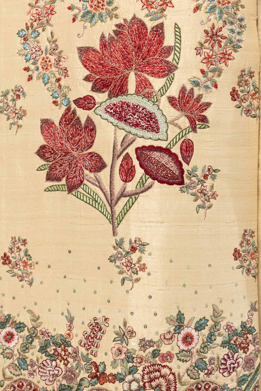 Chintz Hand-Embroidered Sherwani in Tea Stain