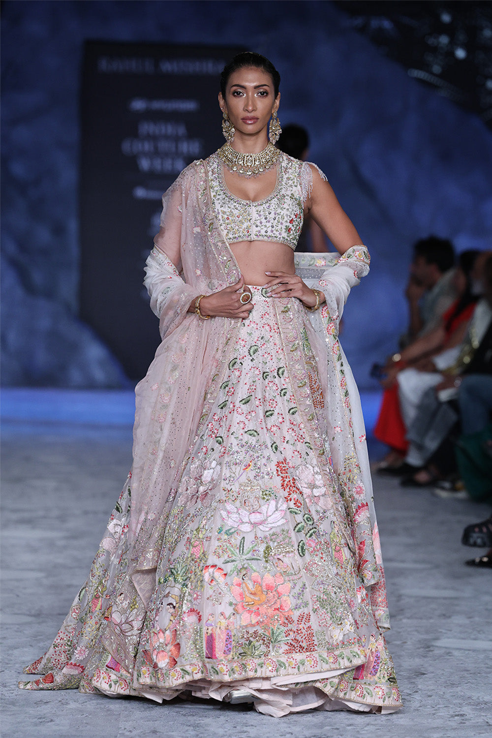 Raas Hand-Embroidered Lehenga Set in Lily Pink